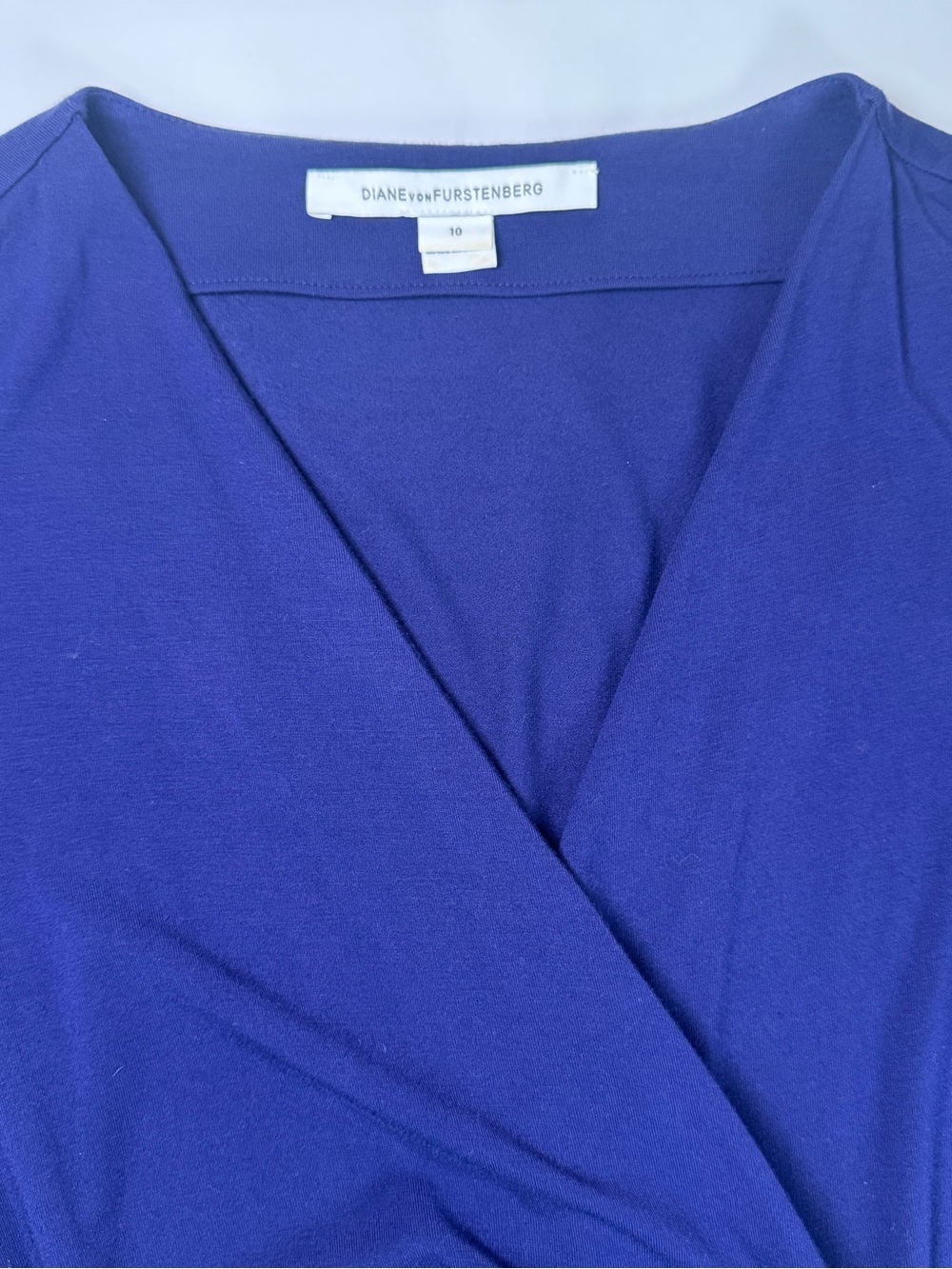 Diane von Furstenberg New Julian Two Wrap Dress Indigo Blue Jersey Size 10 - Picture 3 of 15